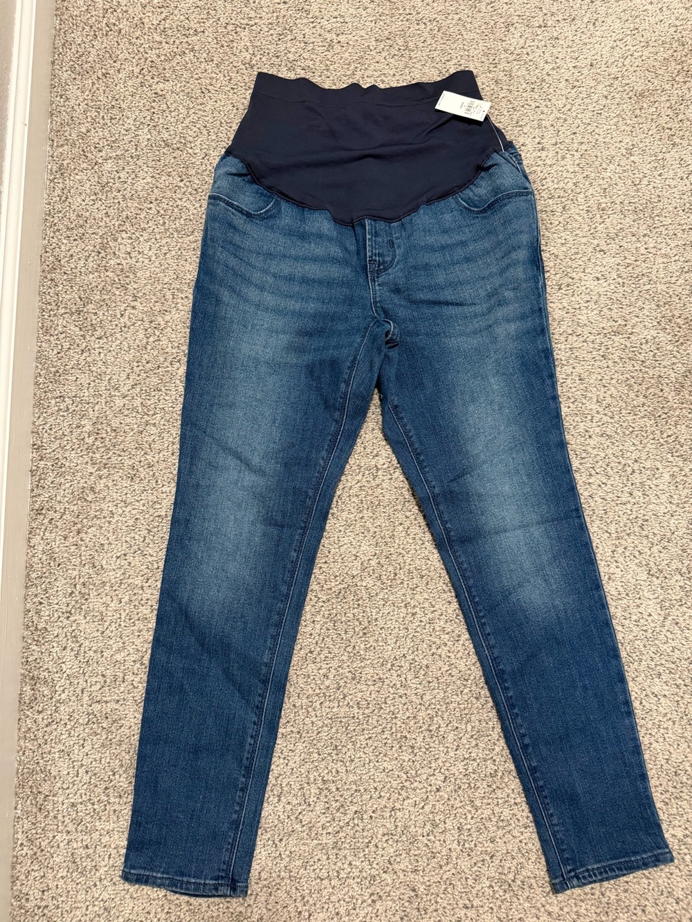 Old Navy Dark Blue Maternity Skinny Jeans with Navy Stretch Panel